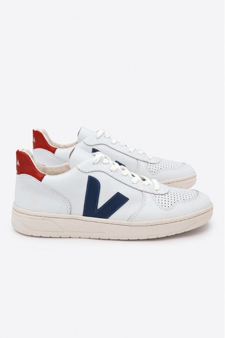 Basket V10 Leather Extra White Nautico Pekin Veja