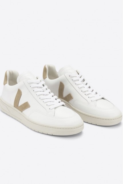 Basket V12 Leather Extra White Dune Veja