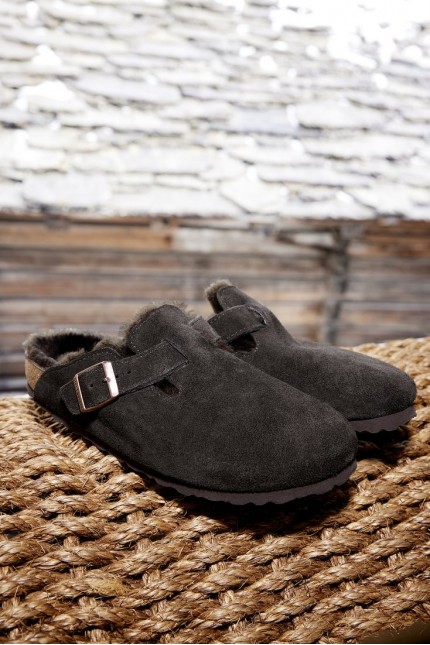 Boston Shearling VL Suede Mocca Birkenstock