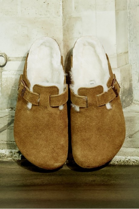 Boston Shearling VL Suede Mink Birkenstock