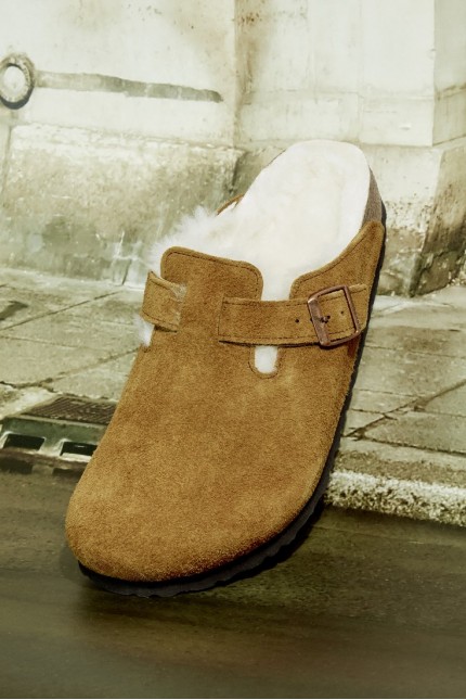 Boston Shearling VL Suede Mink Birkenstock