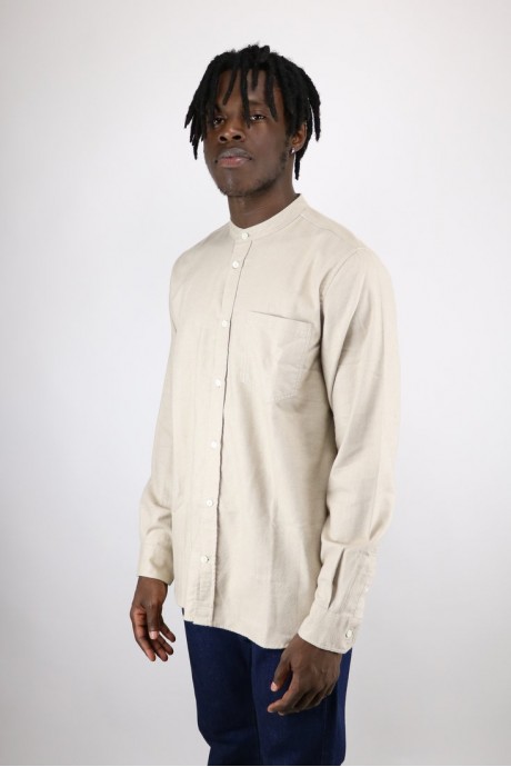 Hans Collarless Flannel Utility Khaki Norse Projects