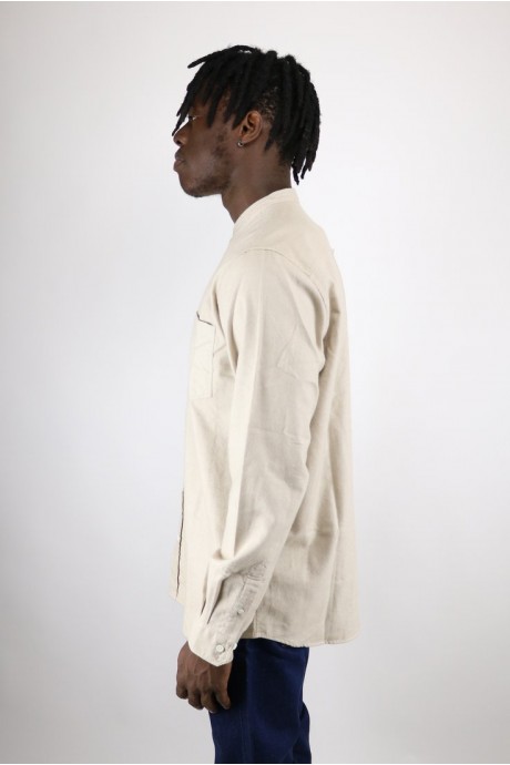 Hans Collarless Flannel Utility Khaki Norse Projects
