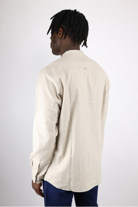 Chemise Hans Collarless Flannel Utility Khaki Norse Projects