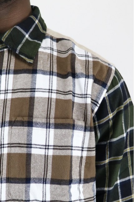 Chemise Algot Mixed Flannel Check Beech Green Norse Projects