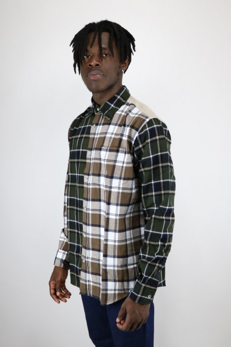Chemise Algot Mixed Flannel Check Beech Green Norse Projects