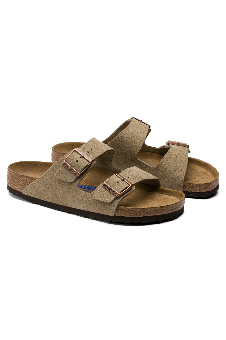 Arizona Suede Leather Taupe Birkenstock