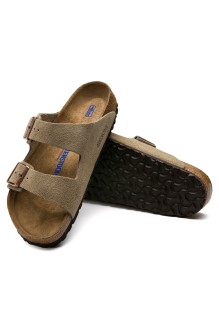 Arizona Suede Leather Taupe Birkenstock