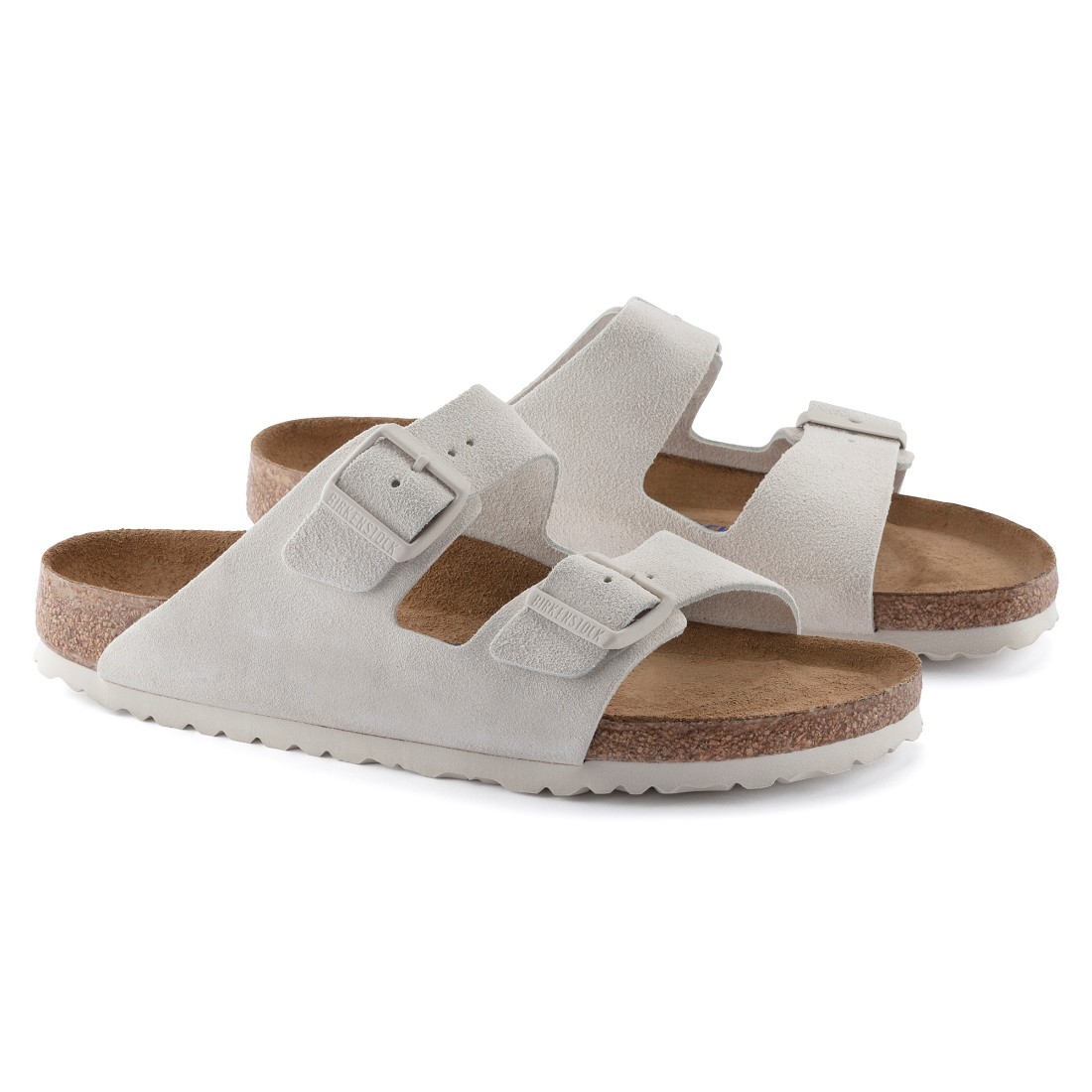 Arizona Suede Leather Antique White Birkenstock