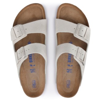 Arizona Suede Leather Antique White Birkenstock