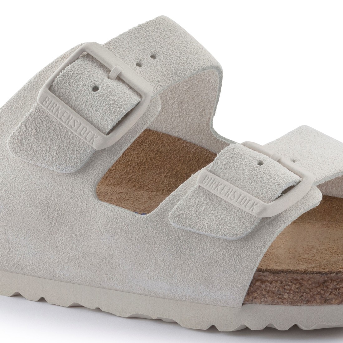 Arizona Suede Leather Antique White Birkenstock