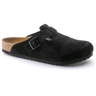 Boston Leather Suede Black Birkenstock