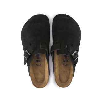 Boston Leather Suede Black Birkenstock