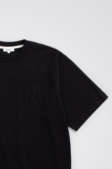 Simon Loose Organic Jersey N Logo T-Shirt Black Norse Projects