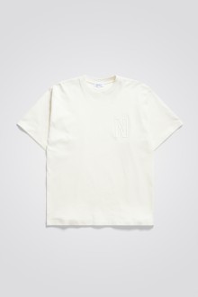 T-Shirt Simon Loose Organic Jersey N Logo Ecru Norse Projects