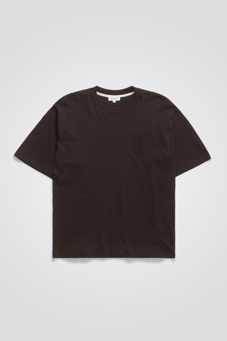 Simon Loose Organic Jersey N Logo T-Shirt Expresso Norse Projects