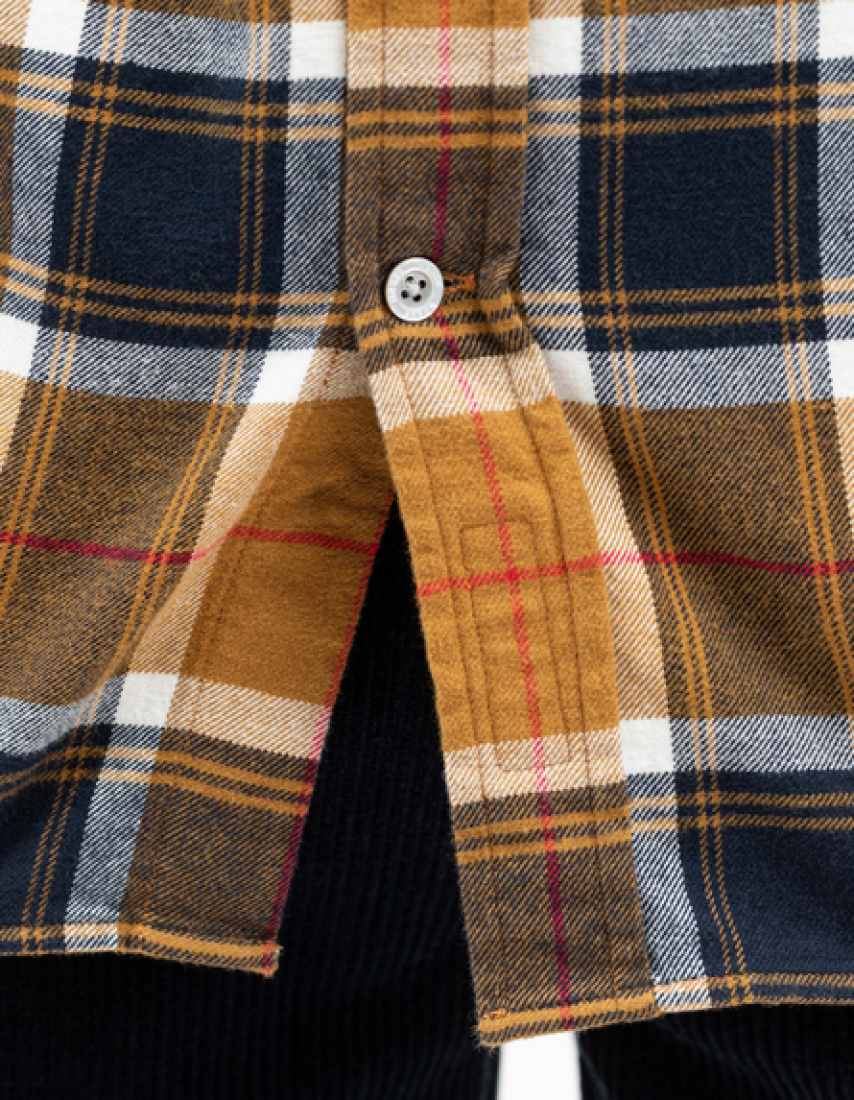 Anton Brushed Flannel Check Cumin Yellow Norse Projects