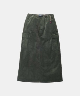 Corduroy Long Cargo Skirt Dark Green Gramicci