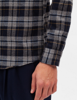 Chemise Anton Brushed Flannel Check Medium Grey Norse Projects