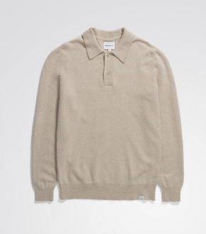 Marco Merino Lambswool Polo Oatmeal Norse Projects
