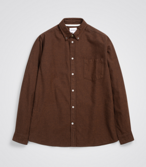 Anton Organic Flannel Shirt Rust Brown Norse Projects