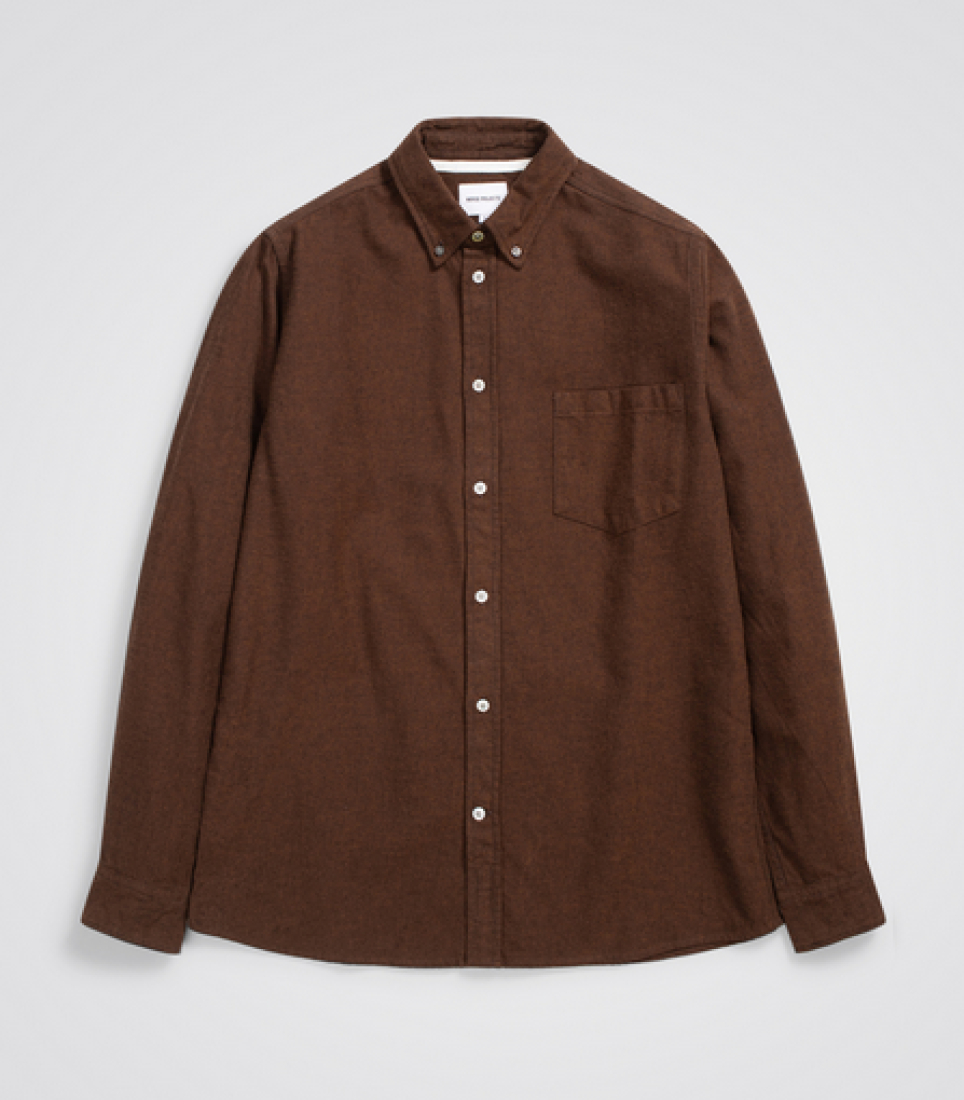 Anton Organic Flannel Shirt Rust Brown Nosre Projects