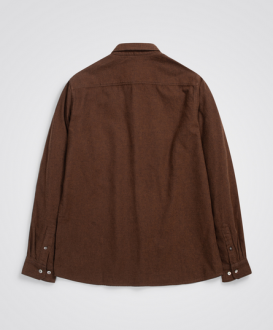 Anton Organic Flannel Shirt Rust Brown Norse Projects