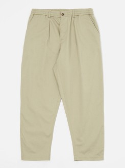 Pleated Track Pant Twill Stone Universal Works