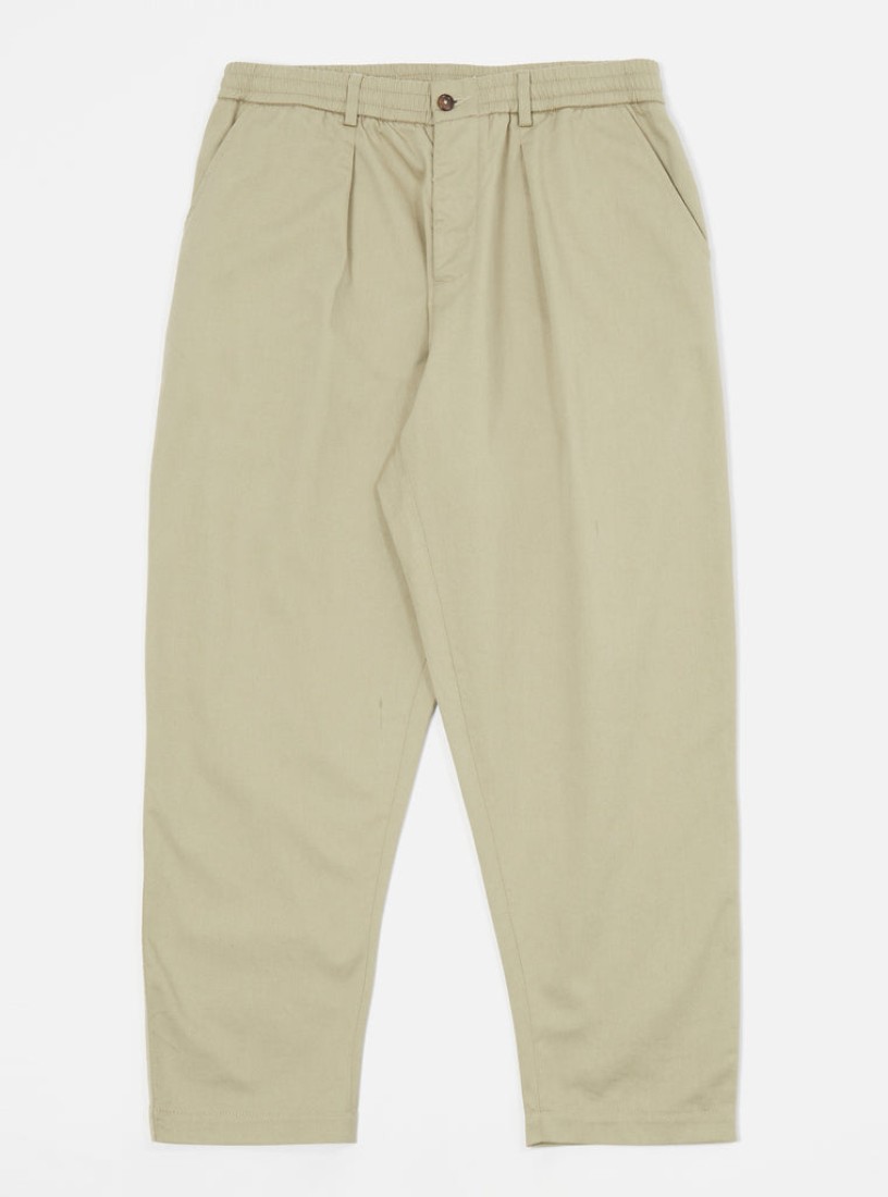 Pleated Track Pant Twill Stone Universal Works