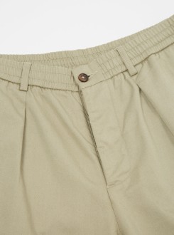 Pleated Track Pant Twill Stone Universal Works