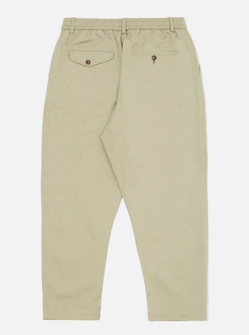 Pleated Track Pant Twill Stone Universal Works