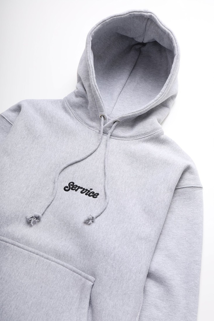 Service Embroidered Hoodie / Grey Service Works