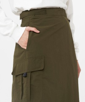 Nylon Tussah Convertible Apron Dress Deep Olive Gramicci