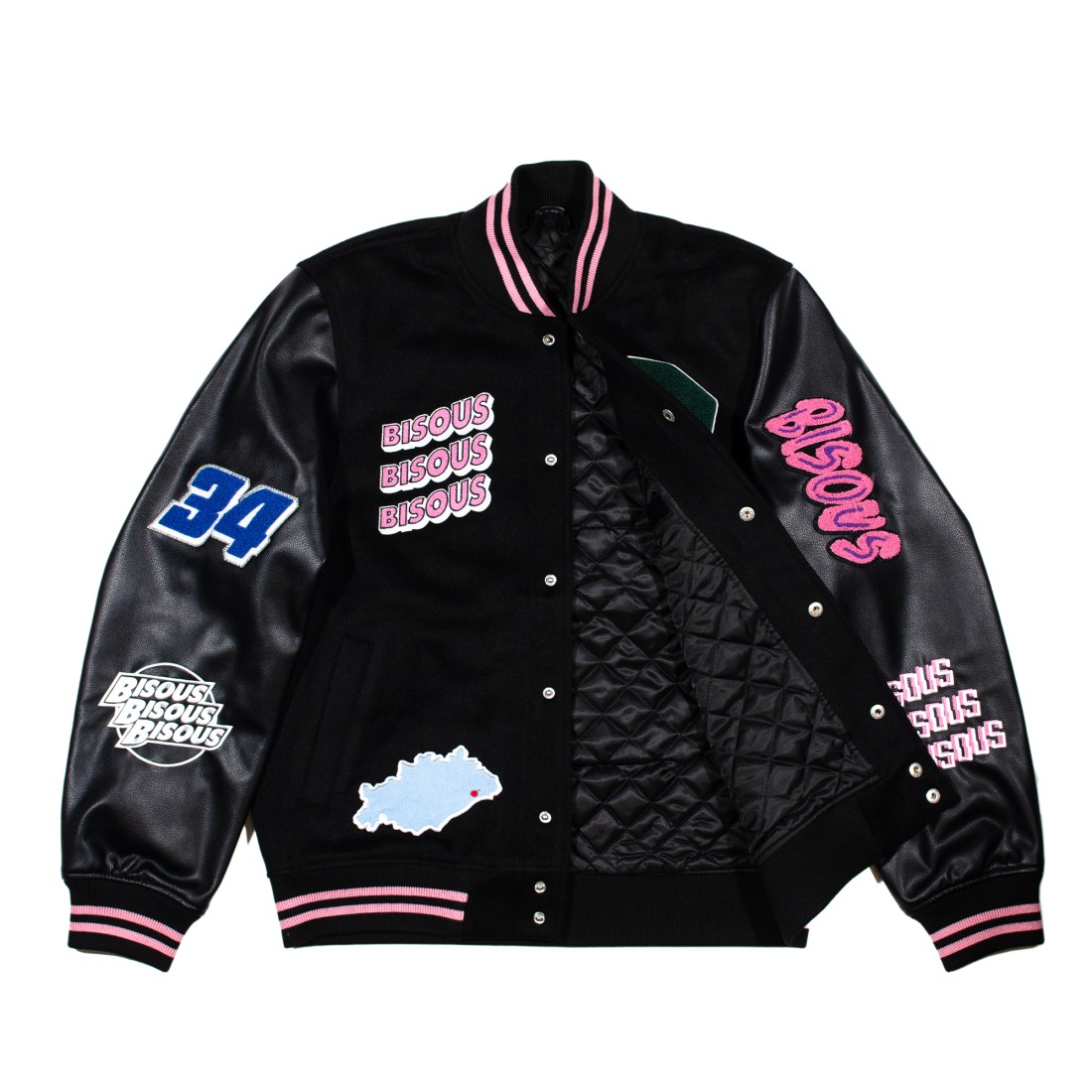 Varsity Jacket Black Bisous Skateboards