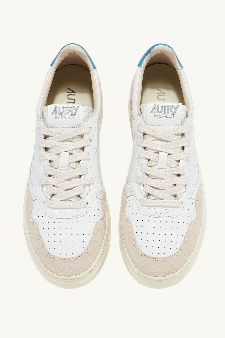 Medalist Low Leather / Suede Blanc / Niagara Autry