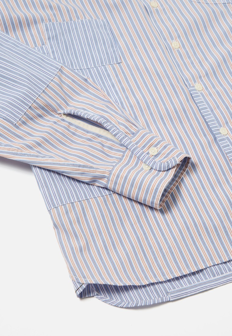 Patched Shirt Blue Stripe Universal Works