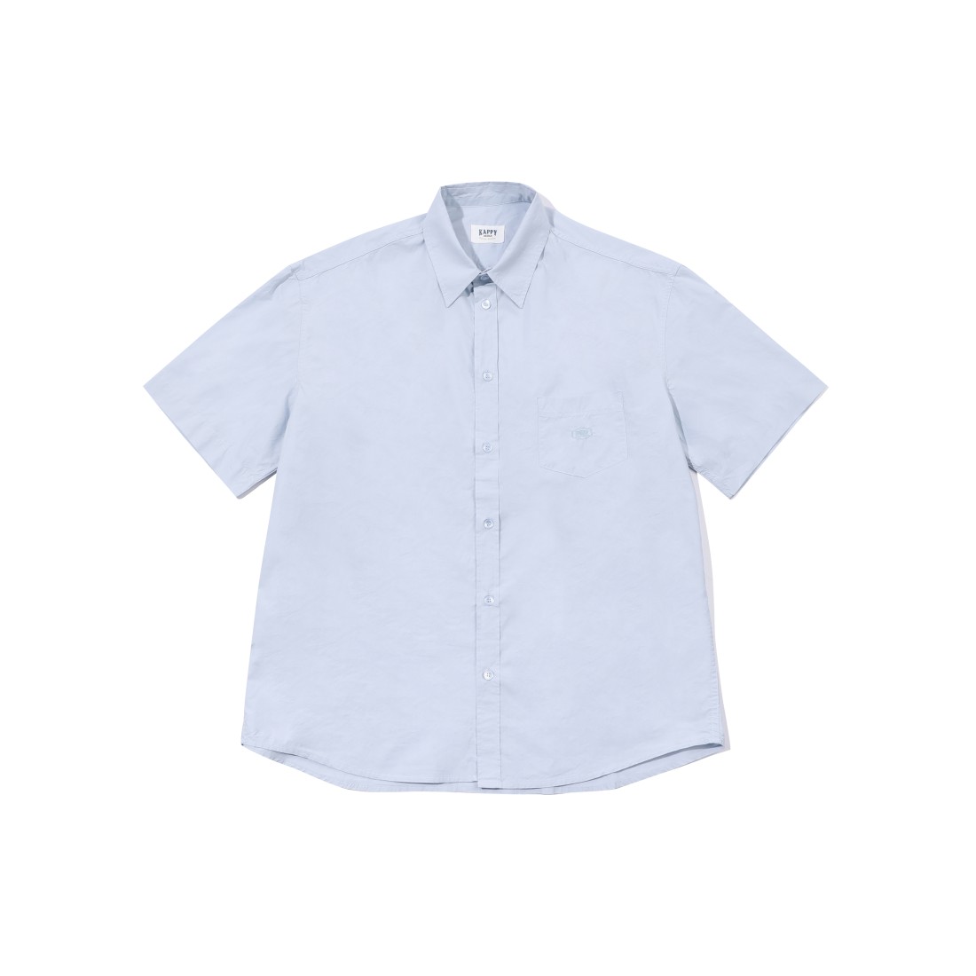 Relaxed Cotton Half Shirt Sky Blue Kappy Design