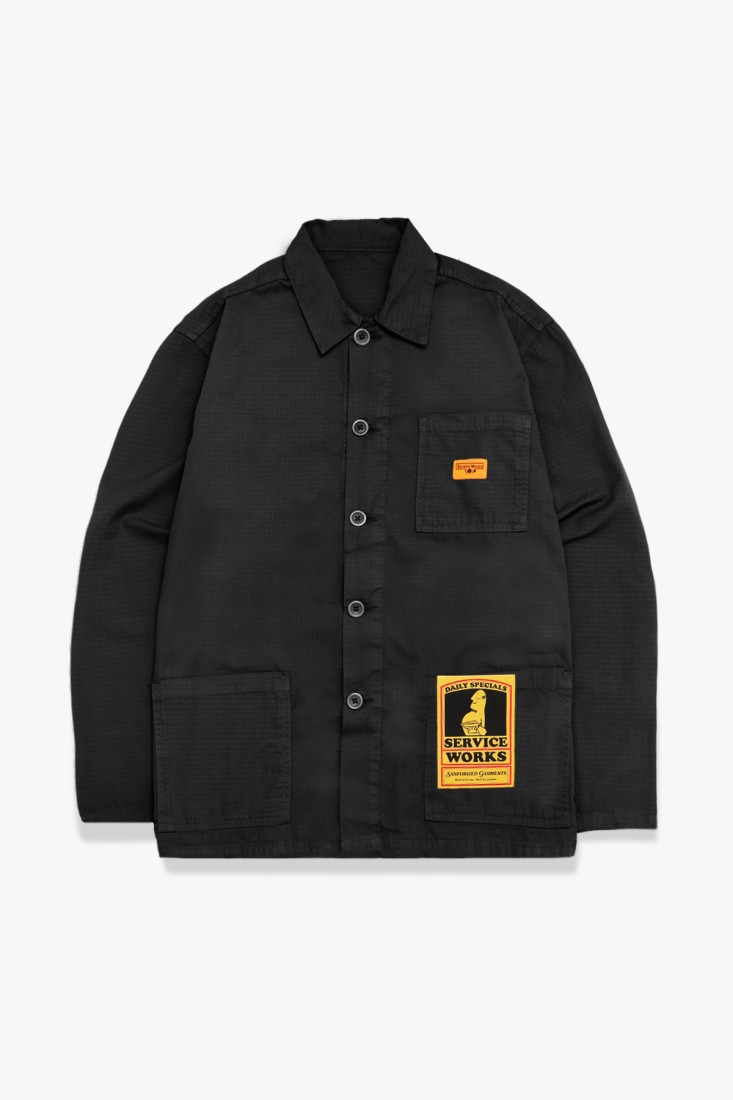 Ripstop Coverall Jacket Black Service Works