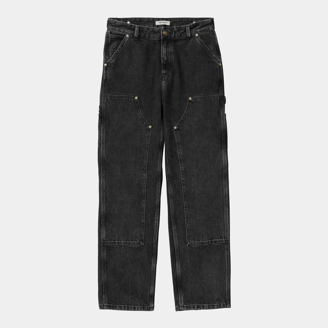 W' Nashua Double Knee Pant Black Stone Washed Carhartt WIP