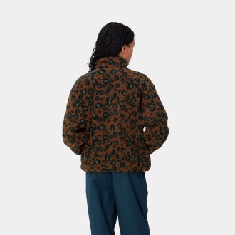 W' Elliot High Neck Liner Camo Leo Jacquard, Tamarind / Black Carhartt WIP