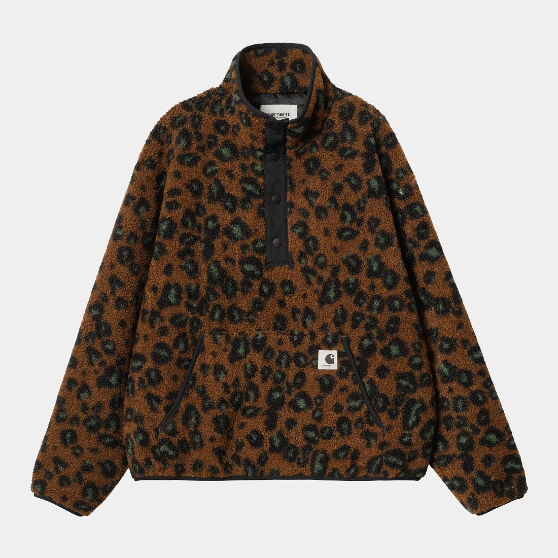 W' Elliot High Neck Liner Camo Leo Jacquard, Tamarind / Black Carhartt WIP