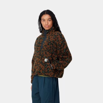 W' Elliot High Neck Liner Camo Leo Jacquard, Tamarind / Black Carhartt WIP