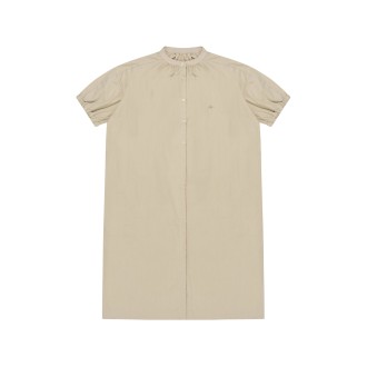Band Collar Dress Light Beige Kappy Design