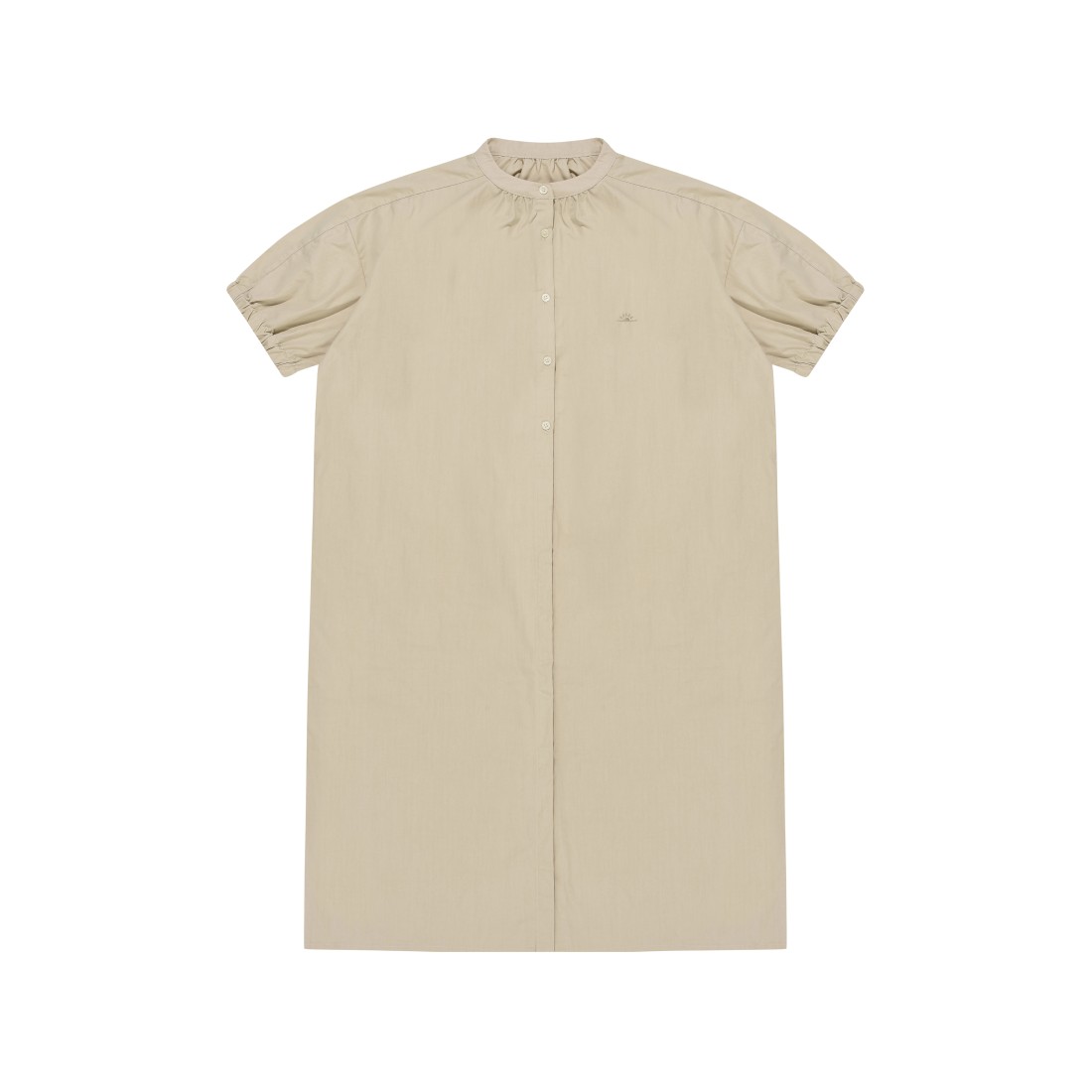 Band Collar Dress Light Beige Kappy Design