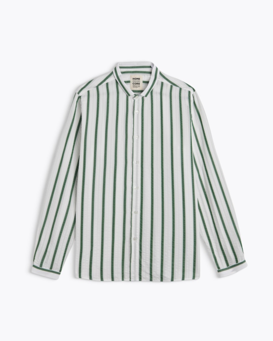 Chemise Pala Tencel Green Stripes Homecore