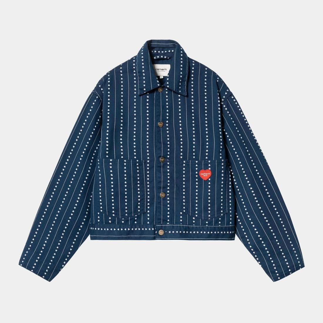 W' Drewe Jacket Heart C Pinstripe Ink Natural Carhartt WIP