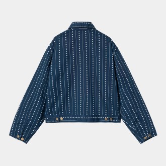 W' Drewe Jacket Heart C Pinstripe Ink Natural Carhartt WIP