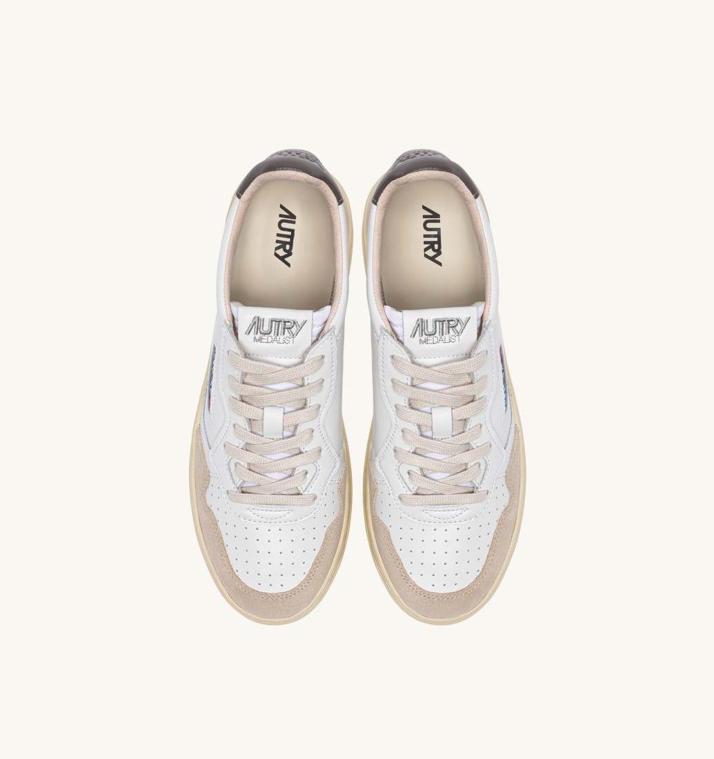 Basket Medalist Low Leather / Suede  White / Morel Autry