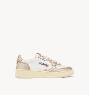 Basket Medalist Low Leather White / Platinum Autry