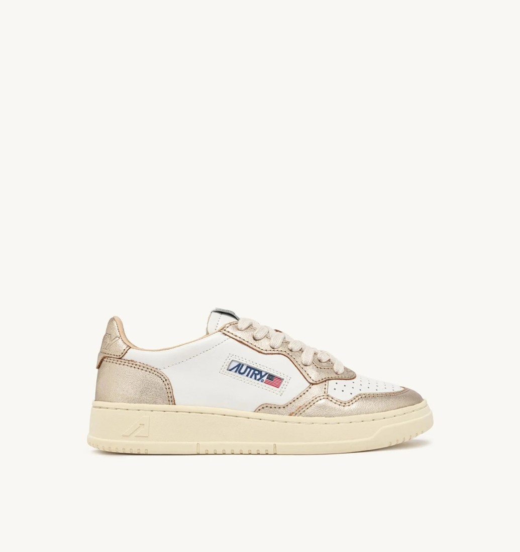 Basket Medalist Low Leather White / Platinum Autry